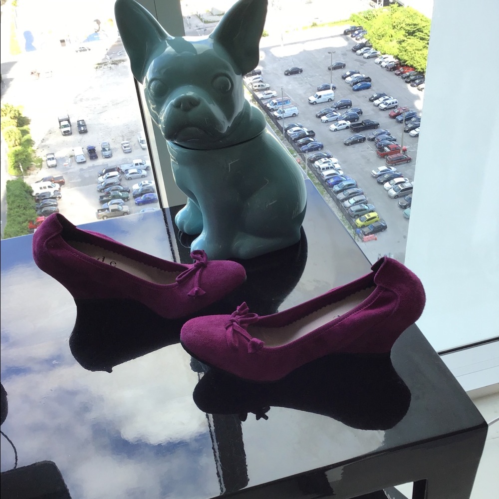 Purple Suede Rasberryish Wedges New